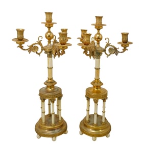 Antique Gilt Bronze Candelabras