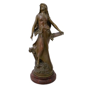 After August Moreau (French) Spelter Sculpture