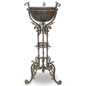 Antique 19th Cent. French Wrought Iron Footed Planter