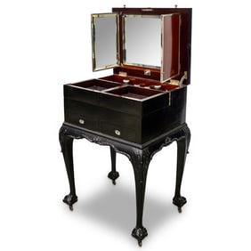 Antique Continental Vanity and Silver Dressing Table