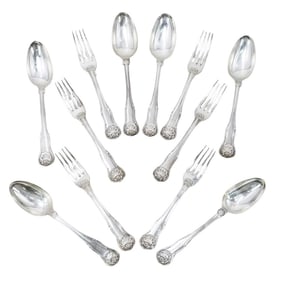 ( 12 pcs) Antique William Eaton Sterling Silver Flatware