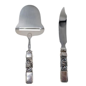 Georg Jensen (Denmark, 1904-) Sterling Cake Serving Set
