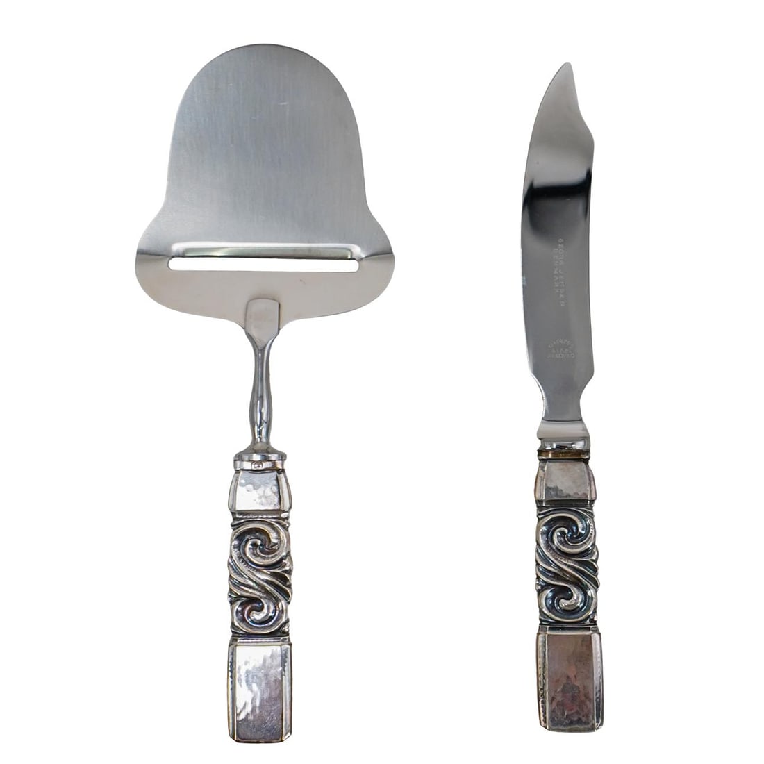 Georg Jensen (Denmark, 1904-) Sterling Cake Serving Set (1 of 9)