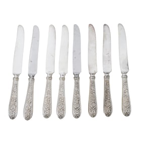 (8 pcs) Kirk Stieff Company "Corsage" Sterling Silver Knives