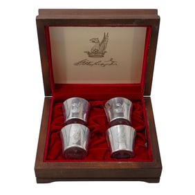 (4 pcs) George Washington Sterling Camp Cups by International Silver (American, 1898-)