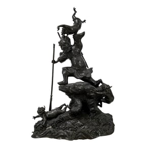 Large Antique Japanese Bronze Sculpture