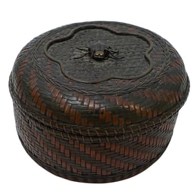 Antique Japanese Meiji Copper Spider Box