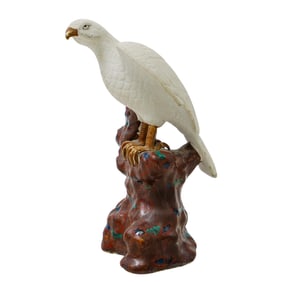Japanese Meiji Hizen Ware Hawk Figurine
