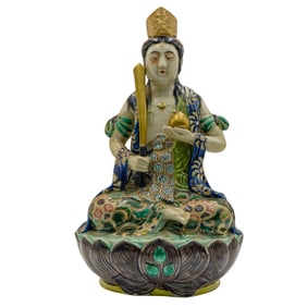 Japanese Kutani Porcelain Goddess Figure