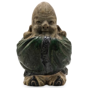 Japanese Meiji Fukurokuju Pottery Figure