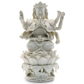 Chinese Qing Dehua Blanc De Chine Porcelain Guan Yin