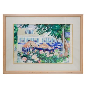 Julia Kelly (American, 20th/21st Cent.) "Restaurant" Watercolor