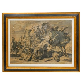 After Peter Paul Ruben’s "Lion Hunting" Etching on Paper