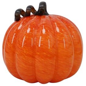 Vintage Large Pumpkin Art Glass Sculpture