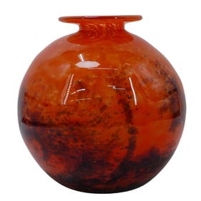 Muller Freres Orange Art Glass Vase