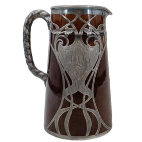 Art Nouveau Silver Overlay Pitcher