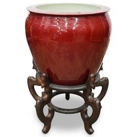 Chinese Porcelain Oxblood Large Porcelain Planter