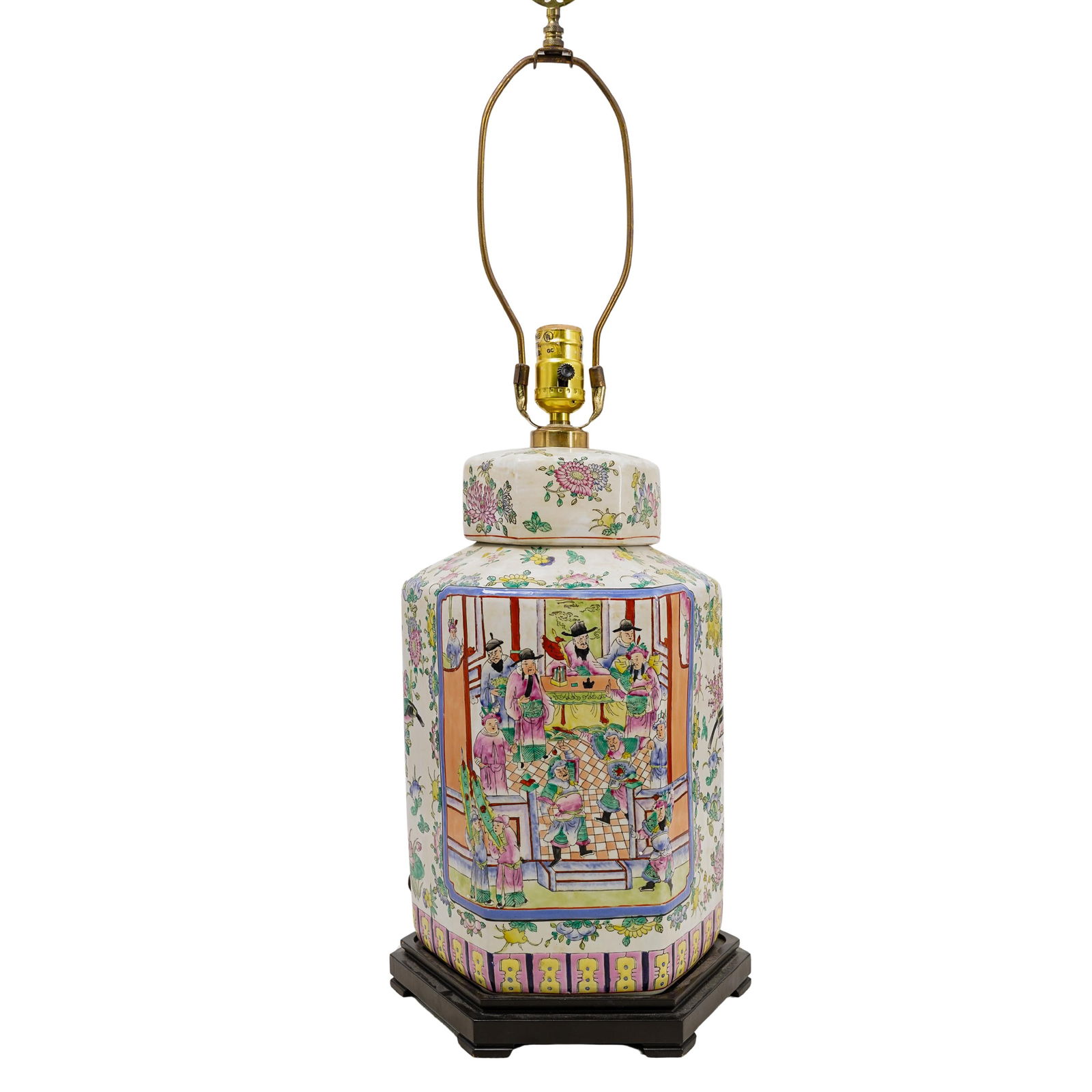 Chinese Porcelain Famille Rose Table Lamp (1 of 7)