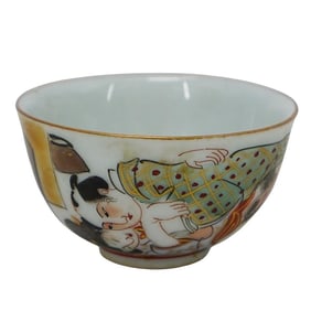 Japanese Taisho Erotic Porcelain Sake Cup
