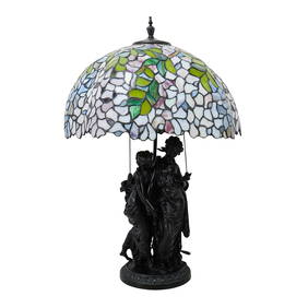 Tiffany Style Stained Glass Sculptural Table Lamp (1 of 9)