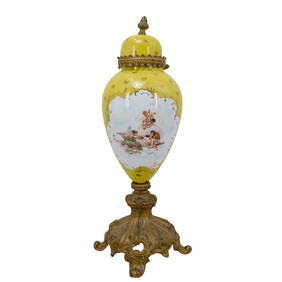 Antique Porcelain & Bronze Lidded Urn (1 of 10)