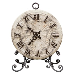 Stone and Wrought Iron Clock