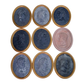 (9 Pc) Oval Resin Cameo Bust Plaques