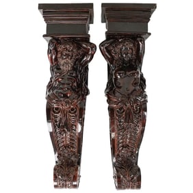Pair Of Neoclassical Style Composite Figural Corbels