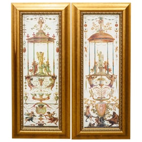 Pair Of Neoclassical Painted Framed Wall Panels