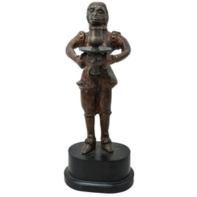 Bronze Monkey Butler Candlestick