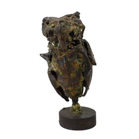 Brutalist Bronze Owl Sculpture (1 of 8)