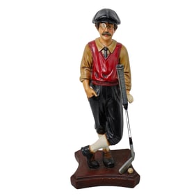 Gentleman Golfer Handcrafted Wooden Statue