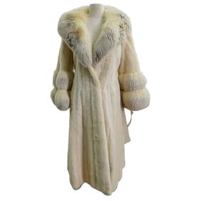 Vintage Hemington White Fur Coat (1 of 9)