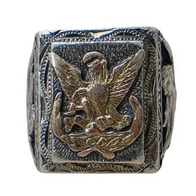 Sterling Silver Military Eagle Ring