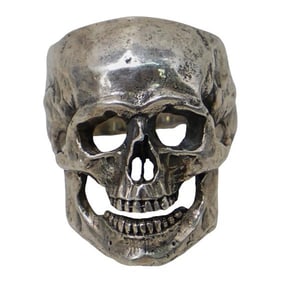 Vintage Sterling Silver Memento Mori Skull Ring