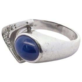 10k Gold and Star Sapphire Mens Ring