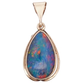 10k Gold and Black Opal Pendant