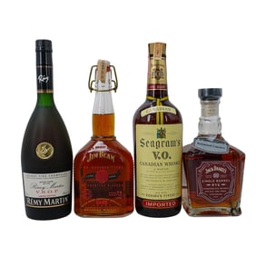 (4 Pc) Vintage Assorted Liquor Bottles Grouping