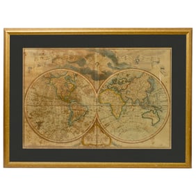Guillaume Delisle, Philippe Buach, Jean Andre Dezauche Double Hemisphere World Map