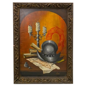 Signed "Cortes" Floridian Still Life Oil on Canvas