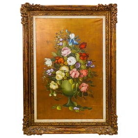 R. Rosini (Italian, 1924-) Floral Still Life Oil on Canvas