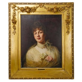 Georg Papperitz (1846-1918) Large Female Portrait