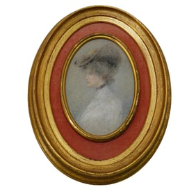 Impressionist Charcoal and Pastel Profile Portrait