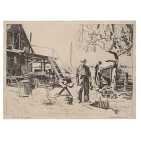 (3 Pc) Lionel Barrymore (American, 1878-1954) Signed Etchings