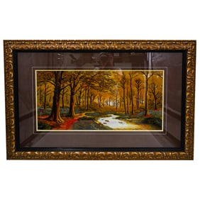 Autumn Scene Hand Silk Embroidery