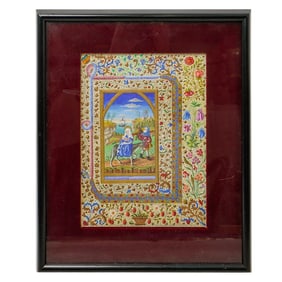 Signed Illuminated Manuscript On Vellum