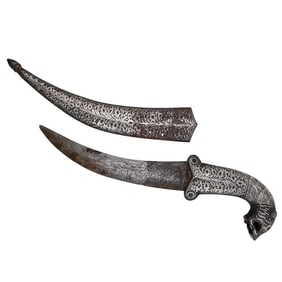 Indo-Persian Damascus Blade with Sheath