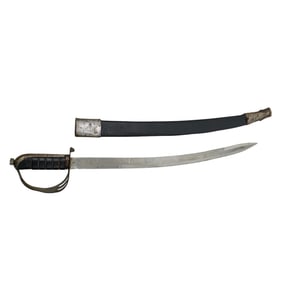 Indian Saber with Knuckle Guard and Engraved Blade