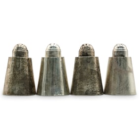 (4 Pc) Mexican Sterling Silver Salt and Pepper Shakers