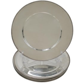 (7 Pc) Vintage Silverplate Chargers Set